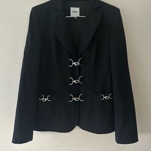 MOSCHINO JEANS  Black Blazer with Silver Accents 42 size